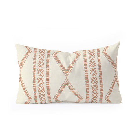 Little Arrow Design Co oceania diamond stripes ginger Oblong Throw Pillow