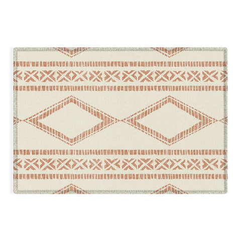 Little Arrow Design Co oceania diamond stripes ginger Outdoor Rug
