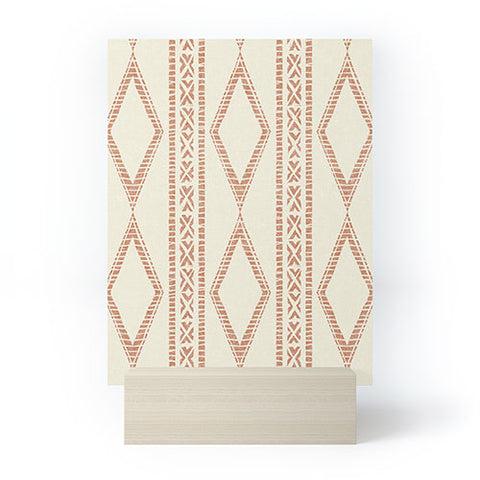 Little Arrow Design Co oceania diamond stripes ginger Mini Art Print