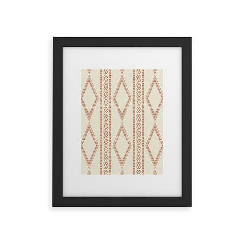 Little Arrow Design Co oceania diamond stripes ginger Framed Art Print