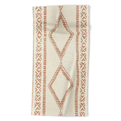 Little Arrow Design Co oceania diamond stripes ginger Beach Towel