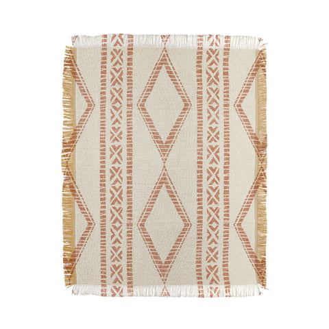 Little Arrow Design Co oceania diamond stripes ginger Throw Blanket