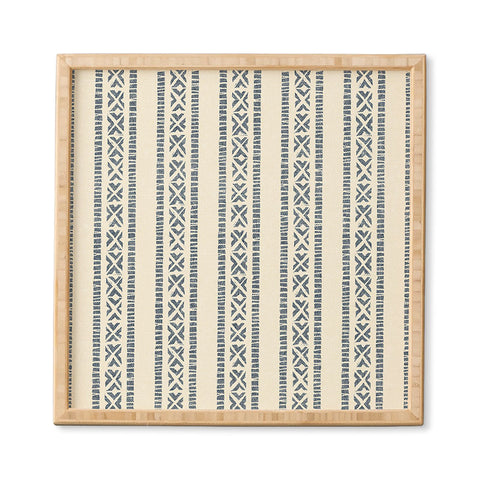 Little Arrow Design Co oceania vertical stripes navy Framed Wall Art