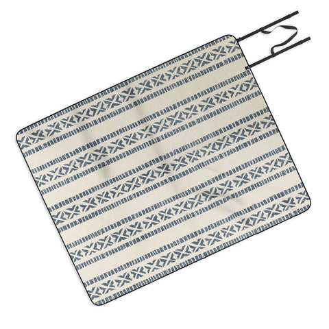 Little Arrow Design Co oceania vertical stripes navy Picnic Blanket