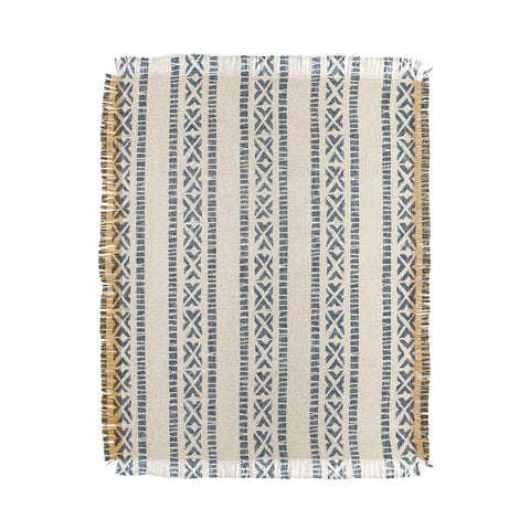 Little Arrow Design Co oceania vertical stripes navy Throw Blanket