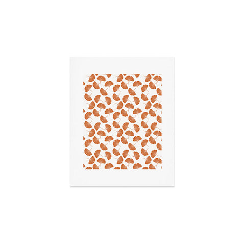 Little Arrow Design Co orange ginkgo leaves Art Print