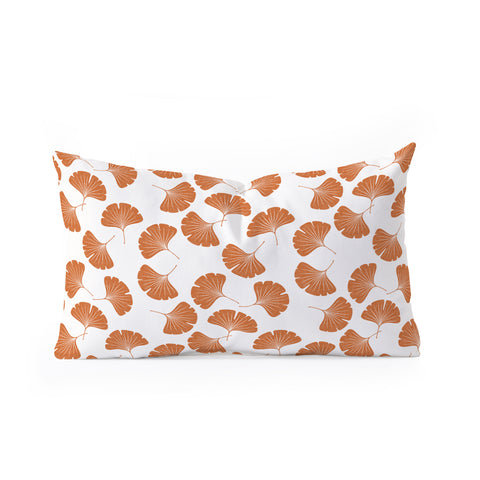 Little Arrow Design Co orange ginkgo leaves Oblong Throw Pillow