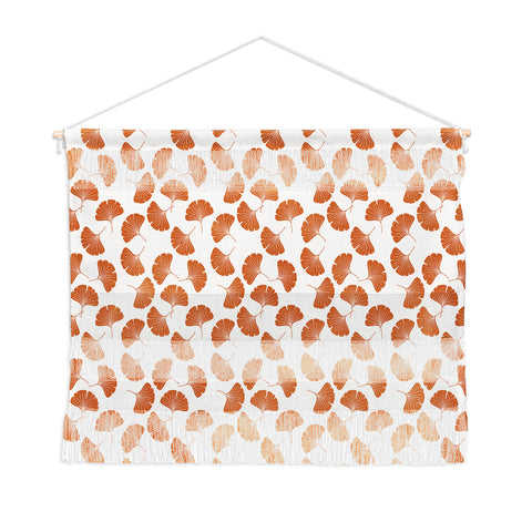 Little Arrow Design Co orange ginkgo leaves Wall Hanging Landscape