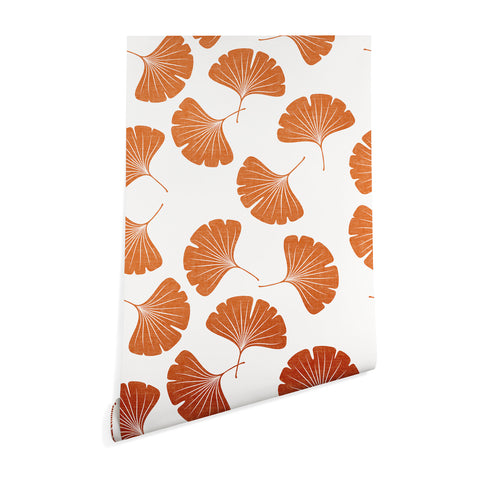 Little Arrow Design Co orange ginkgo leaves Wallpaper