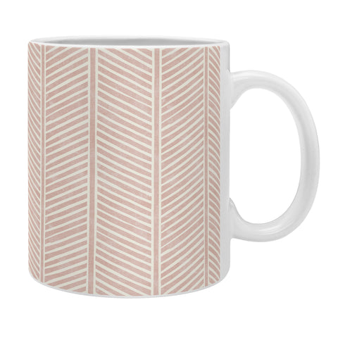 Little Arrow Design Co Organic Chevron in Rose Coffee Mug