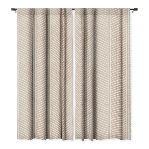 Little Arrow Design Co Organic Chevron in Rose Blackout Window Curtain