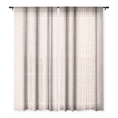 Little Arrow Design Co Organic Chevron in Rose Sheer Window Curtain