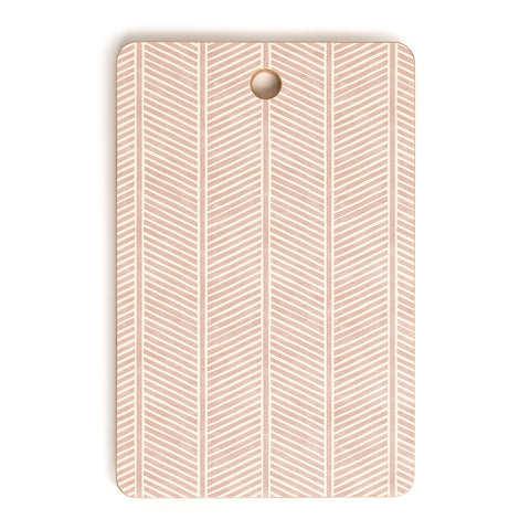 Little Arrow Design Co Organic Chevron in Rose Cutting Board Rectangle