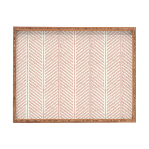 Little Arrow Design Co Organic Chevron in Rose Rectangular Tray
