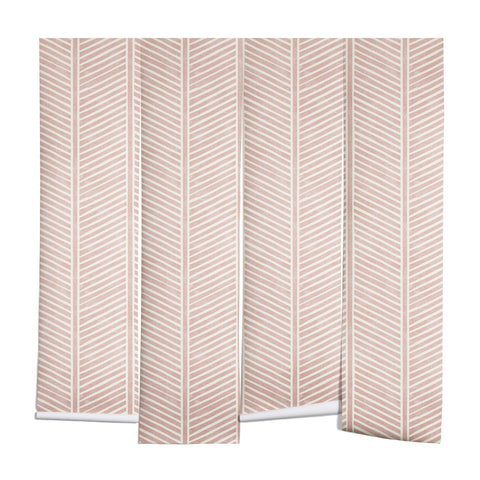 Little Arrow Design Co Organic Chevron in Rose Wall Mural