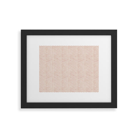 Little Arrow Design Co Organic Chevron in Rose Framed Art Print