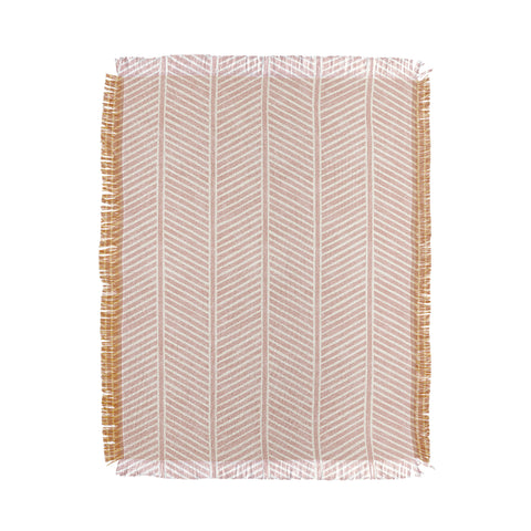 Little Arrow Design Co Organic Chevron in Rose Throw Blanket