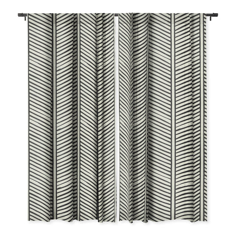 Little Arrow Design Co Organic Chevron Inkwell Blackout Window Curtain