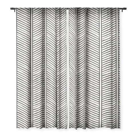 Little Arrow Design Co Organic Chevron Inkwell Sheer Window Curtain