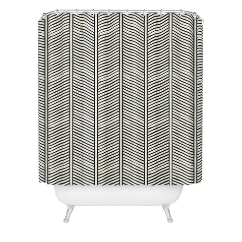 Little Arrow Design Co Organic Chevron Inkwell Shower Curtain