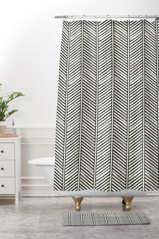 Little Arrow Design Co Organic Chevron Inkwell Shower Curtain And Mat