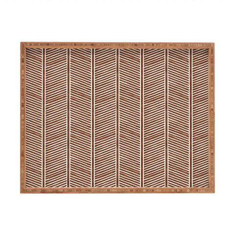 Little Arrow Design Co Organic Chevron on Brandywine Rectangular Tray