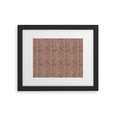 Little Arrow Design Co Organic Chevron on Brandywine Framed Art Print