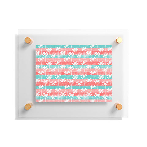 Little Arrow Design Co palm trees on pink stripes Floating Acrylic Print