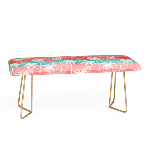 Little Arrow Design Co palm trees on pink stripes Bench