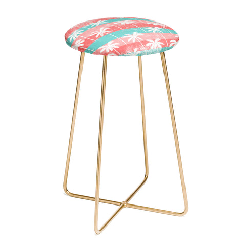 Little Arrow Design Co palm trees on pink stripes Counter Stool