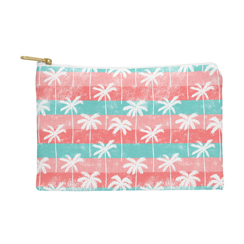Little Arrow Design Co palm trees on pink stripes Pouch