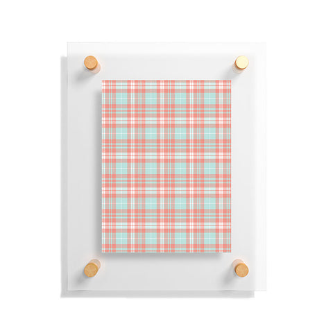 Little Arrow Design Co plaid in coral and blue Floating Acrylic Print