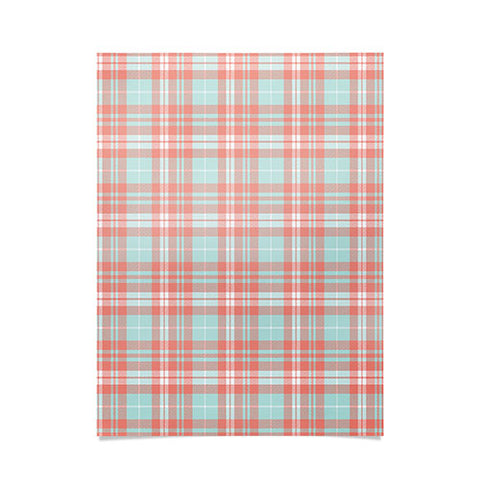 Little Arrow Design Co plaid in coral and blue Poster