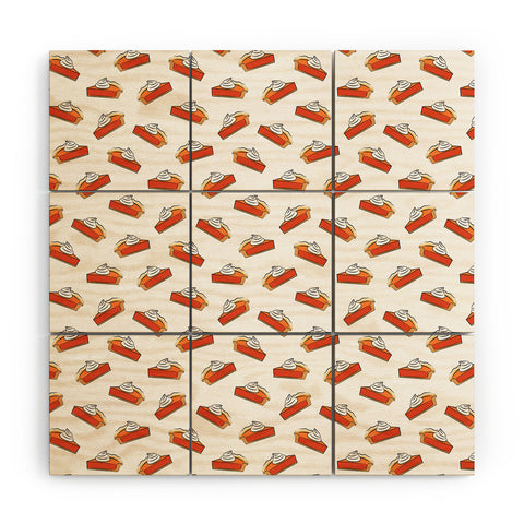 Little Arrow Design Co pumpkin pie slices Wood Wall Mural