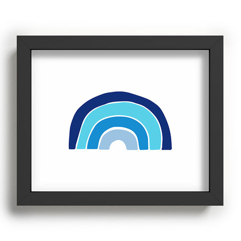 Little Arrow Design Co rainbow in blue Recessed Framing Rectangle