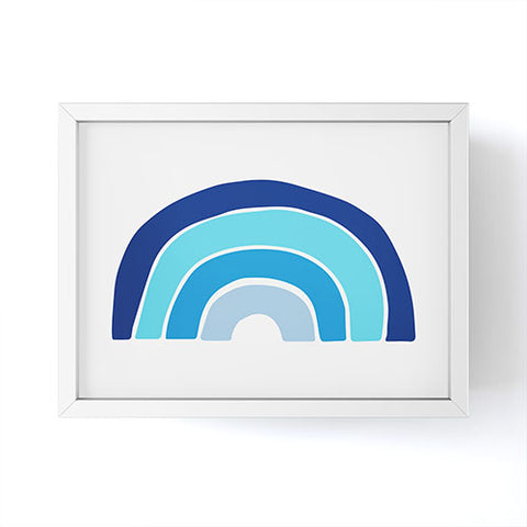 Little Arrow Design Co rainbow in blue Framed Mini Art Print