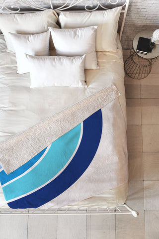 Little Arrow Design Co rainbow in blue Fleece Throw Blanket