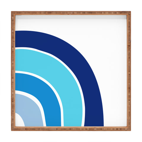 Little Arrow Design Co rainbow in blue Square Tray