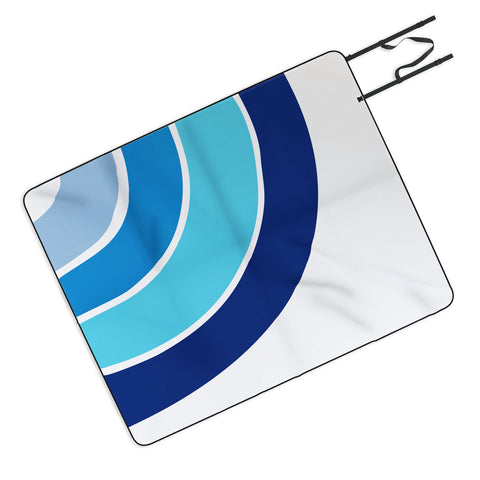 Little Arrow Design Co rainbow in blue Picnic Blanket