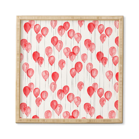 Little Arrow Design Co red watercolor balloons Framed Wall Art