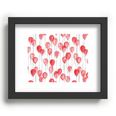 Little Arrow Design Co red watercolor balloons Recessed Framing Rectangle