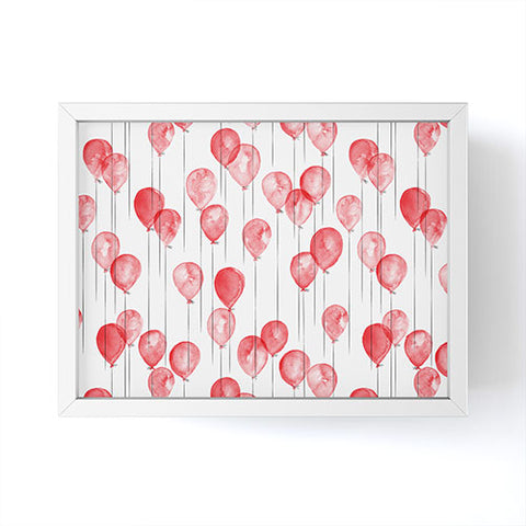 Little Arrow Design Co red watercolor balloons Framed Mini Art Print