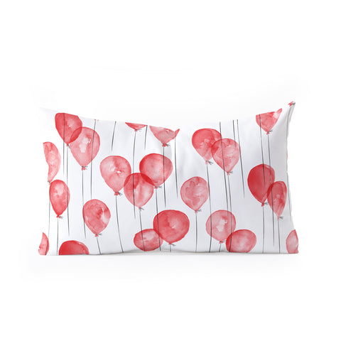 Little Arrow Design Co red watercolor balloons Oblong Throw Pillow