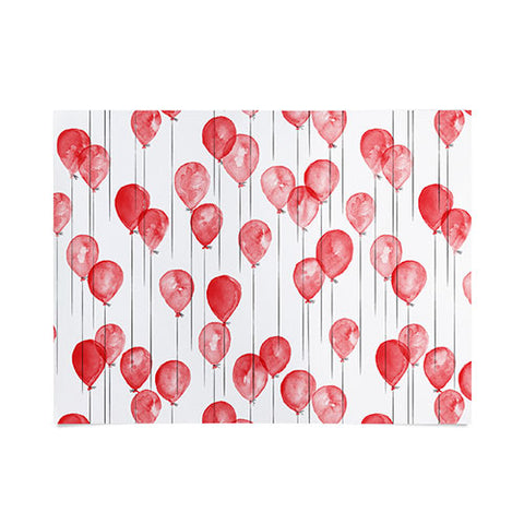 Little Arrow Design Co red watercolor balloons Poster