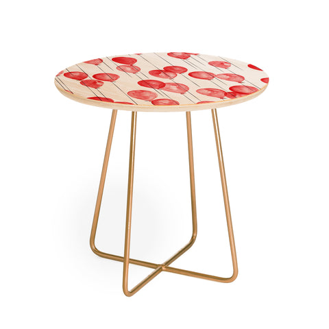 Little Arrow Design Co red watercolor balloons Round Side Table