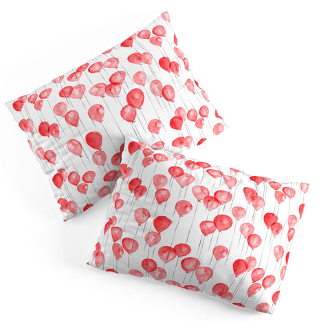 Little Arrow Design Co red watercolor balloons Pillow Shams