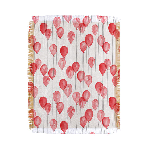 Little Arrow Design Co red watercolor balloons Throw Blanket