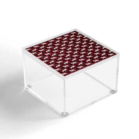 Little Arrow Design Co reindeer on buffalo plaid Acrylic Box
