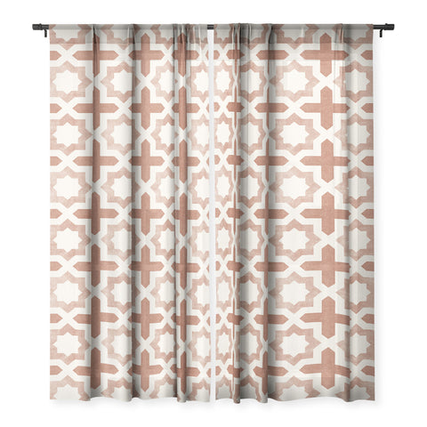 Little Arrow Design Co river stars multi terracotta Sheer Non Repeat