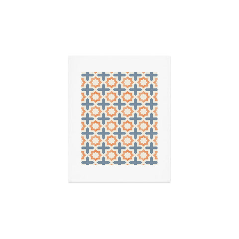 Little Arrow Design Co river stars tangerine and blue Art Print
